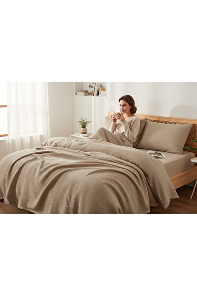 Comfort Craft Muslin Single Bedspread Set 2 Pieces, Summer Pillowcase and Pike Set 180 X 230 Cm,