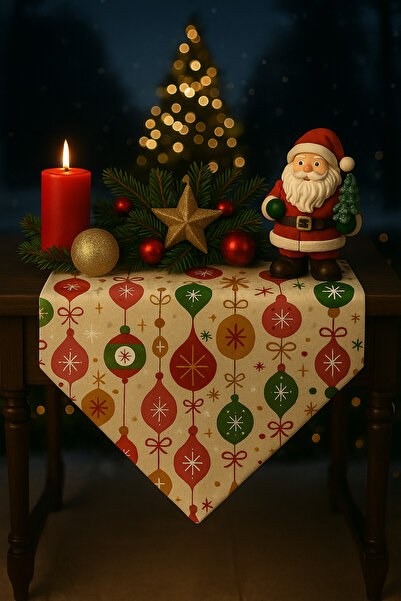 ÖZDAĞ HOME CONCEPT Green Christmas Themed Table Runner – New Year Decorative ...
