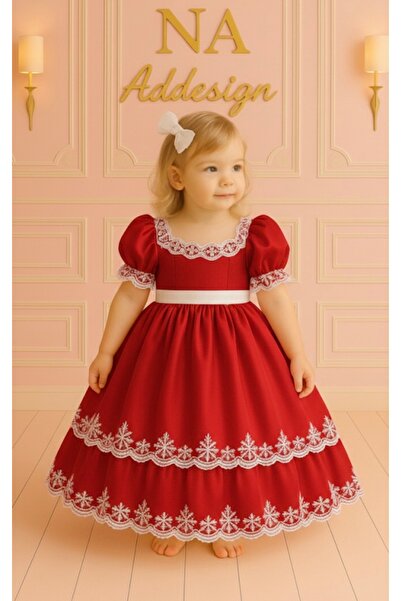 NA ADDESIGN Rochie prințesă cu design special din dantelă – 3 culori (roșu/ne...