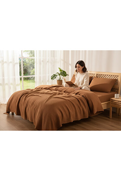 Comfort Craft Muslin Single Bedspread Set 2 Pieces, Summer Pillowcase and Pike Set 180 X 230 Cm,