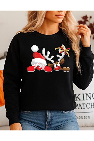 OEM 100% Cotton Sweatshirt - Reindeer and Santa