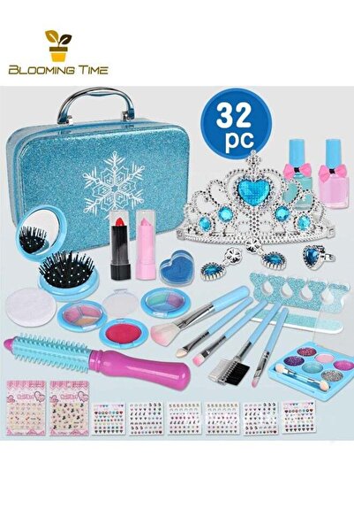 BLOOMING TIME مجموعة أدوات تجميل للأطفال قابلة للغسل والفصل مكونة من 32 قطعة ...