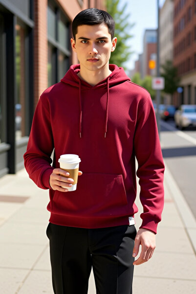 BENERLY Men's Hooded Standard Sleeve Regular Fit Slogan Patterned Sweatshirt ...