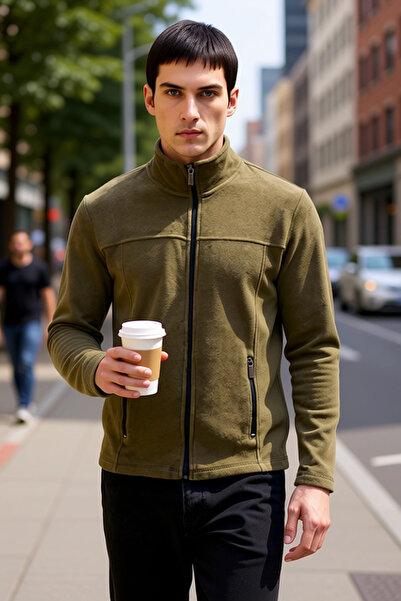 BENERLY Men's Mock Neck Standard Sleeve Zippered Fleece Sweatshirt Functional...