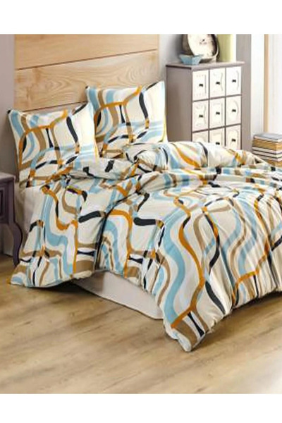 Kristal Double Quilted Duvet Cover Set Four Seasons Elite Brown