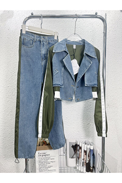 OEMN Women's Denim Blend Jacket and Jeans Set