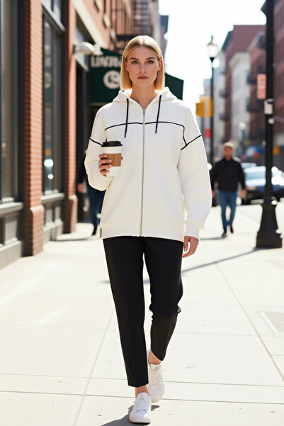 BENERLY Hanorac de damă cu glugă și fermoar, cu mâneci scurte, funcțional, du...