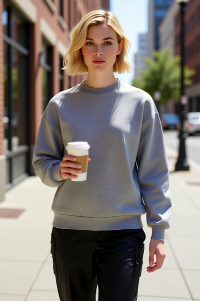 BENERLY Γυναικείο πλεκτό φούτερ με χαμηλό λαιμό και κανονικό μανίκι, λειτουργ...