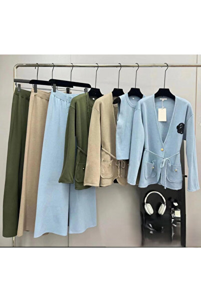 OEMN Compleu Dama 3 Piese Tricot - Cardigan, Top, Pantaloni