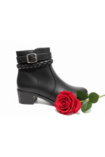 KALKANSHOES Garantili Su Geçirmez Kaymaz Taban kalın topuklu Fermuarlı kadın ...