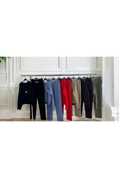 OEMN Compleu Dama Set 2 Piese Hanorac si Pantalon cu Aplicatii Strasuri - HEB