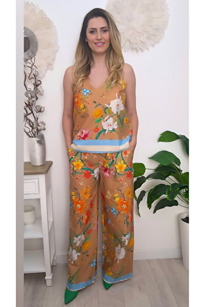 OEMN Compleu Dama Lejer - Set Bluza si Pantaloni Print Veracruz