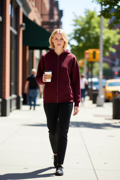 BENERLY سترة نسائية بغطاء رأس بأكمام طويلة وسحاب، تصميم عملي متين للرياضة