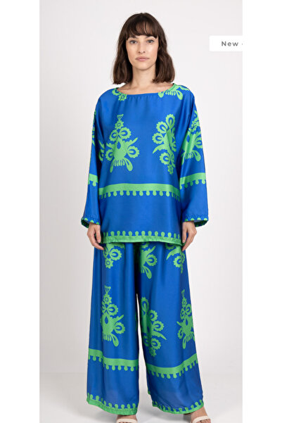 OEMN Compleu Dama Bluza si Pantaloni Satin - Jade