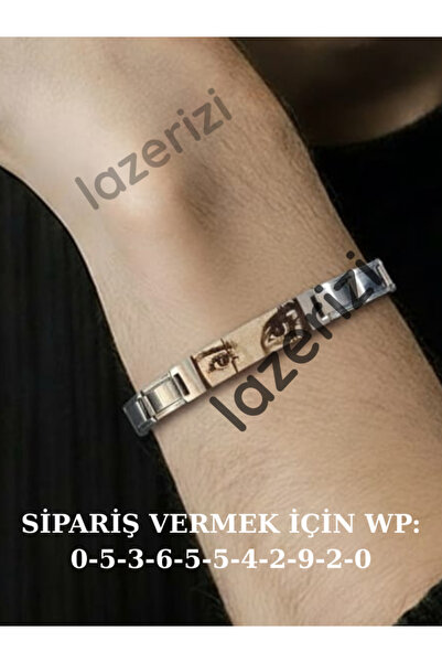 lazerizi Kişiye Özel Lazer İşleme İtalyan Charm Göz Bileklik