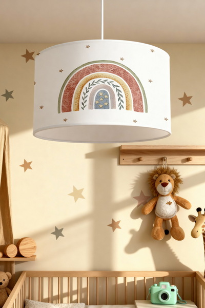 EVPANYA Bohem Çiçekli Gökkuşağı Desenli Çocuk Odası Avize