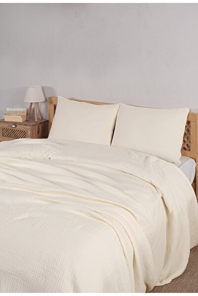 Comfort Craft Double Bedspread Set-230X250 cm 4 Layer Muslin Summer Pike & Pi...