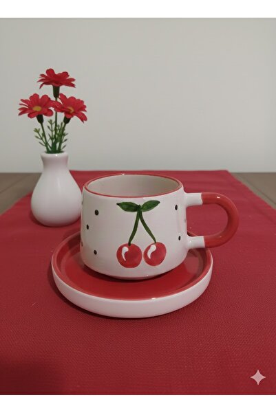 Kütahya Anatolıa Seramik Tabaklı Seramik Kupa(1ADET MİKROFİBER BEZ HEDİYELİ)