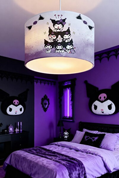 EVPANYA Mor Kuromi Birliği Desenli Çocuk Odası Avize