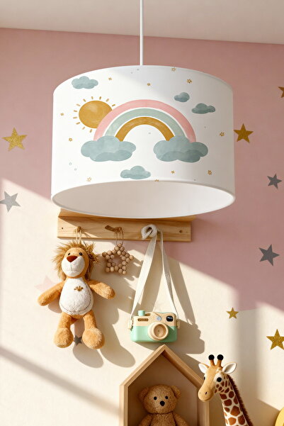 EVPANYA Güneşli Gökkuşağı Desenli Çocuk Odası Avize