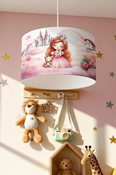 EVPANYA Kızıl Saçlı Prenses Desenli Çocuk Odası Avize