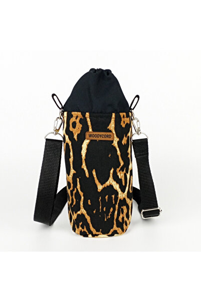 woodycord Husă pentru termos cu imprimeu leopard sticle, realizată manual