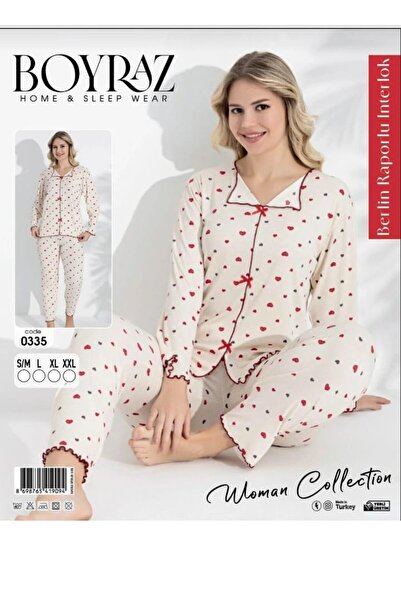 LİA Underwear Interlock Fabric Bow Detailed Pajama Set