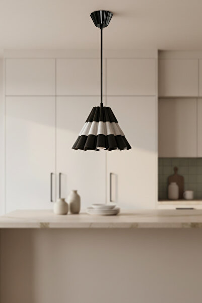 Otti Otte Triola Siyah Gri Metal Tekli Sarkıt Avize