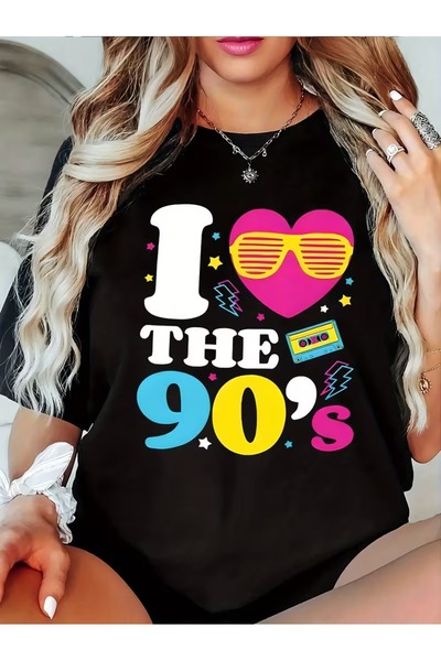 EYMORA Retro 90S Graphic Printed t Shirt for Women