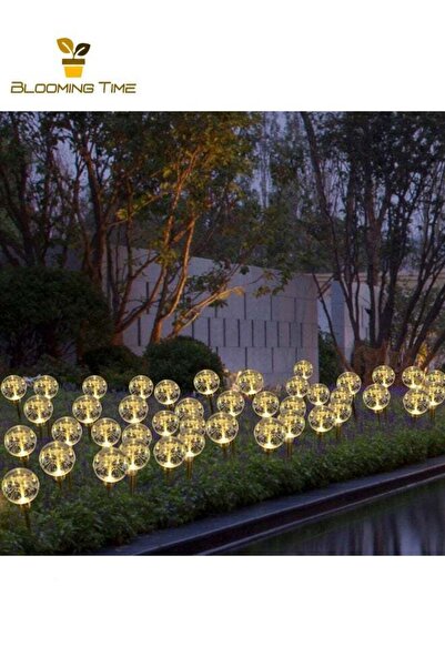 BLOOMING TIME مصباحان كرويان من الألياف الضوئية الشمسية - LED خارجي مقاوم للم...