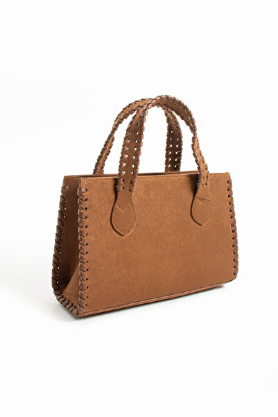 Night Valerie Model Suede Cream Women's Hand and Shoulder Bag