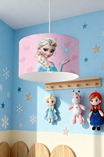 EVPANYA Pembe Elsa Desenli Çocuk Odası Avize