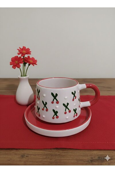 Kütahya Anatolıa Seramik Tabaklı Seramik Kupa(1ADET MİKROFİBER BEZ HEDİYELİ)