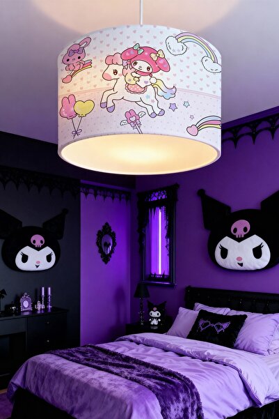 EVPANYA My Melody İle Sevimli Atı Desenli Çocuk Odası Avize