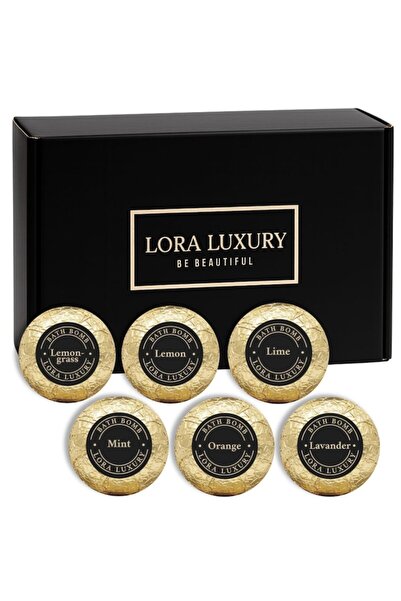 LORA LUXURY Set de 12 bombe de baie, unt de shea, unt de cacao, ulei esențial
