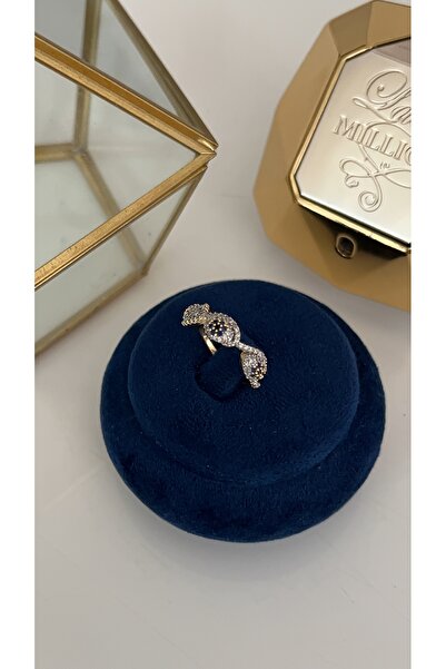 SU PERİSİ TAKI BİJUTERİ خاتم ذهبي قابل للتعديل مرصع بحجر الزركون مع تفاصيل للعين