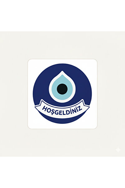 e&a care Nazar Boncuğu Temalı Hoşgeldiniz Kapı Süsü Ahşap MDF UV Baskı 2D