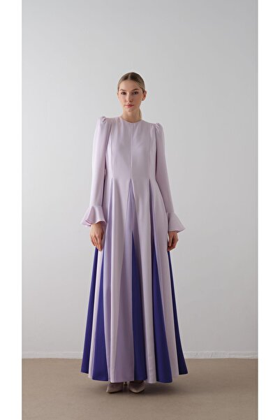 miha Hicran Önal ETEĞİ PARÇALI ELBİSE Lila