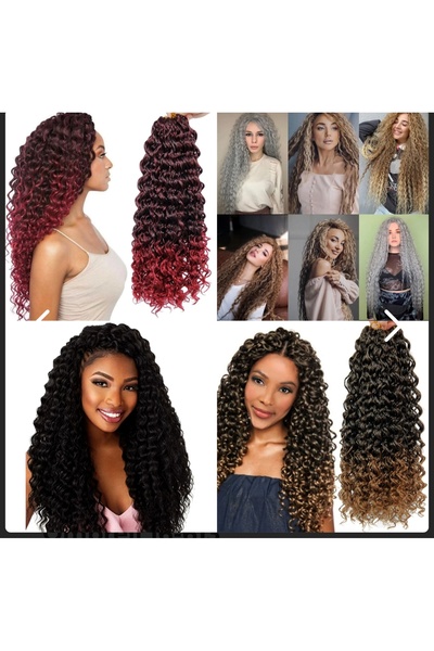 Cadı Peruk Afro dalgası -Afro örgülük saç kıvırcık 150 Gr Ombreli renk