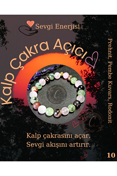 Doğal Tasarım Heart Chakra Opener (Love Energy) Natural Stone Bracelet