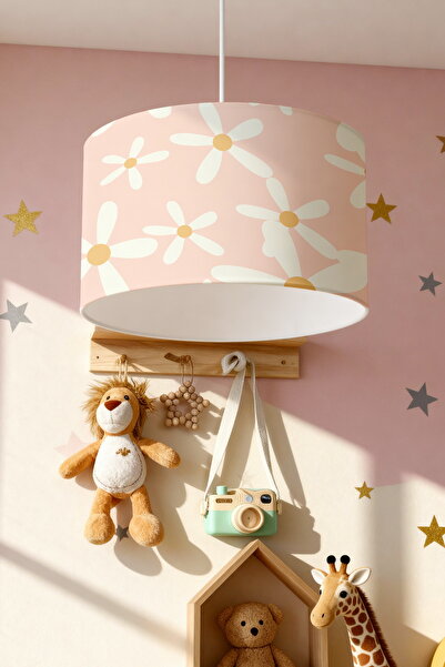 EVPANYA Beyaz Papatyalar Desenli Çocuk Odası Avize