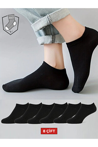 Cousen Комплект от 8 чифта черни унисекс памучни чорапи за ежедневни спортове...