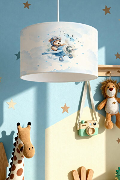 EVPANYA Sevimli Ayıcık Pilot Desenli Çocuk Odası Avize