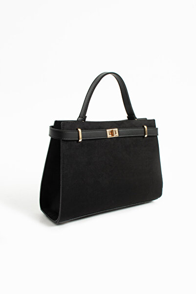 Night حقيبة يد وكتف نسائية من جلد الغزال الأسود موديل ديانا