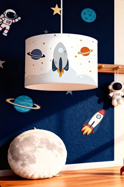 EVPANYA Roket Ve Uzay Desenli Çocuk Odası Avize