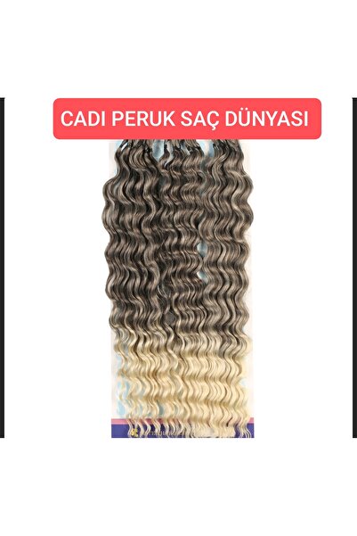 Cadı Peruk Afro dalgası -Afro örgülük saç kıvırcık 150 Gr Ombreli renk