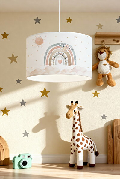 EVPANYA Çiçekten Gökkuşağı Desenli Çocuk Odası Avize