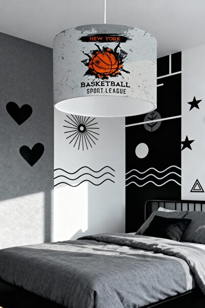 EVPANYA Gri Basketbolcular Desenli Çocuk Odası Avize