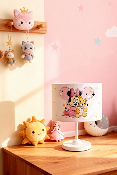 EVPANYA عاكس الضوء لغرفة الأطفال بنمط ميني ودمية الدب الصديقة