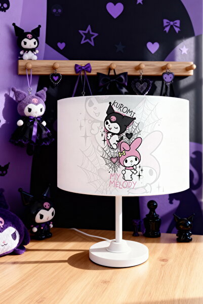 EVPANYA Havalı Kuromi ve Şaşkın My Melody Desenli Çocuk Odası Abajur